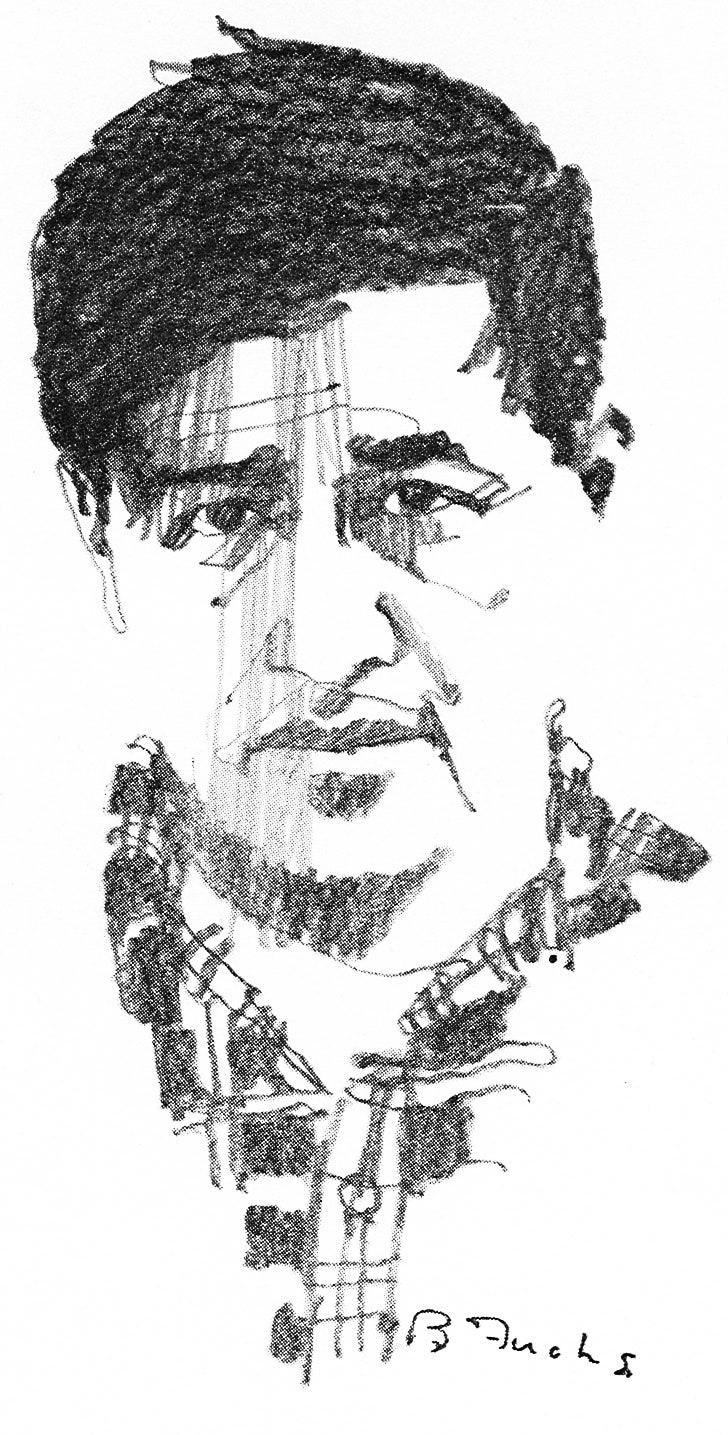 Image may contain Cesar Chavez Art Drawing Adult Person Face Head Animal and Bird